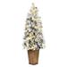 Vickerman 657713 - 4.5'x20" Flocked Kimball Potted 40 Warm White Lights Artificial Christmas Tree Christmas Tree (G202746LED)