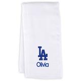 Infant White Los Angeles Dodgers Personalized Burp Cloth