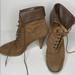 J. Crew Shoes | Jcrew Suede Fold Down Lace Up Heeled Boot | Color: Brown/Tan | Size: 9.5