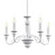 EGLO Caposile 5-bulb Vintage Chandelier, White steel country house style and shabby chic ceiling lamp, dinning and living room hanging lighting, E14 socket