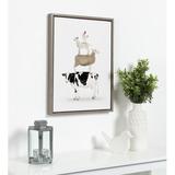 Isabelle & Max™ 'Stacked Farm Animals' by Amy Peterson - Floater Frame Graphic Art Print on Canvas in Gray | 24 H x 18 W x 1.63 D in | Wayfair