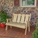 Loon Peak® Lucille Timberland Wooden Garden Outdoor Bench Wood/Natural Hardwoods in Brown/White | 41 H x 52 W x 27 D in | Wayfair