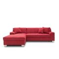 DOMO. Collection Capri Ecksofa | Eckcouch in L-Form, Polsterecke Sofa Garnitur, bordeaux rot, 239x152x75 cm