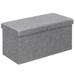 Costway 30 Inch Folding Storage Ottoman with Lift Top-Light Gray