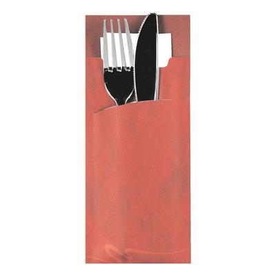 Papstar Bestecktaschen 8,5 x 20 cm mit Serviette, 520 Stück bordeux, 8.5 cm