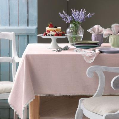 French Perle Solid Color Tablecloth, 60 x 102, Nat...