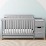 Graco Hadley 5-in-1 Convertible Crib & Changer w/ Storage Wood in Gray | 39.76 H x 29.92 W in | Wayfair 04586-70F