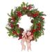 The Holiday Aisle® Pinecone & Berry 25" Polyethylene Wreath Most Realistic Faux in Green/Red | 25 H x 25 W x 5 D in | Wayfair