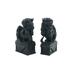 Bungalow Rose 2 Piece Eamie Resin Temple Dogs Figurine Set Resin in Black | 6 H x 2 W x 3 D in | Wayfair 128DA1C982C14BF8AB32E5009A0D051E