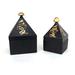 Dakota Fields Cacho Wooden Pyramid Top Love 2 Piece Character Box Set in Black/Brown | 7 H x 5 W x 5 D in | Wayfair