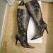 Nine West Shoes | Nib Nine West Knee High Snakeskin Boots 8m | Color: Black/Gray | Size: 8