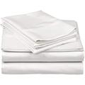 PC Diana Linen 600 Thread Count 100% Long Staple Soft Cotton, 4 Piece Sheets Set, Queen Size,Smooth & Soft Sateen Weave, Hotel Collection Bedding, White Solid