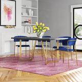 Etta Avenue™ Ainhoa Dining Table Wood/Metal in Black/Brown/Gray | 30 H x 63 W x 36 D in | Wayfair 47B71C8EFE954EFDADC156AEB6828DB6