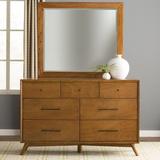 AllModern Williams 7-Drawer Dresser Wood in Black/Brown | 36.5 H x 56 W x 19 D in | Wayfair 93942B81B66B4561B3EB462898C9C49A