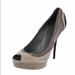 Gucci Shoes | Gucci Suede Peep Toe Pump Heel Shoe 39.5 New | Color: Gray | Size: 9.5
