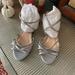 J. Crew Shoes | *New* J.Crew Silver Glitter Sandals | Color: Silver | Size: 7.5