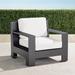 St. Kitts Lounge Chair with Cushions in Matte Black Aluminum - Rain Sailcloth Salt, Standard - Frontgate