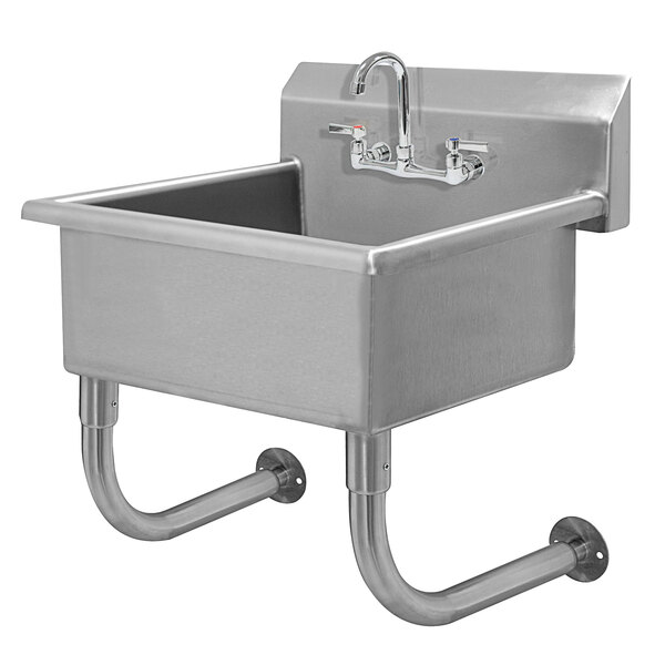 Advance Tabco FC-WM-2219-F 16-Gauge Multi-Station Wall Mounted Hand Sink with 10" Deep Sink Bowl with 1 Faucet - 23" x 23"