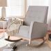 AllModern Guy Rocking Chair Upholstered/Fabric in Brown/White | 36.61 H x 27.56 W x 38.98 D in | Wayfair 0CD916C0E700493DA7E8C11E7D36BC82