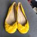 Kate Spade Shoes | Kate Spade Yellow Ostrich Leather Bow Flats Size 8 | Color: Yellow | Size: 8