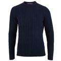 Paul James Knitwear Mens 100% Cotton Chunky Cable Jumper (Navy, S)