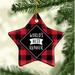 The Holiday Aisle® Star Runner Holiday Shaped Ornament Ceramic/Porcelain in Black/Red | 3.1 H x 3.1 W x 3.1 D in | Wayfair