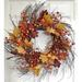 Freeport Park® 28" Wreath Silk/Wood/Twig in Brown/Orange/Red | 28 H x 28 W x 5 D in | Wayfair 334054AC6CF24C8397C4EF07F5E48BD8