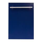 ZLINE 18 in. Compact Top Control Built-In Dishwasher w/ Stainless Steel Tub & Modern Style Handle in Blue | 32.5 H x 17.63 W x 23.1 D in | Wayfair