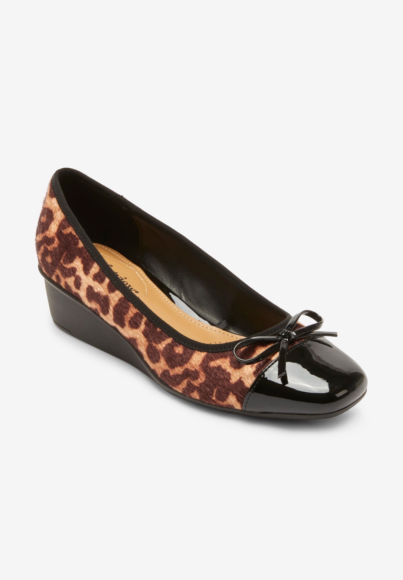 Wide Width Women's The Jade Slip On Wedge by Comfortview in Leopard (Size 7 W)