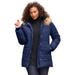 Plus Size Women's Classic-Length Quilted Puffer Jacket by Roaman's in Evening Blue (Size L) Winter Coat