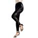 Plus Size Women's Velour Legging by Roaman's in Metallic Sequin (Size 30/32) Velvety Stretch Pants