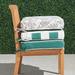 Double-Piped Outdoor Chair Cushion with Cording - Rain Resort Stripe Aruba, Aruba/Natural, 17"W x 17"D - Frontgate