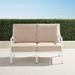 Grayson Loveseat with Cushions in White Finish - Rain Resort Stripe Dove, Standard - Frontgate