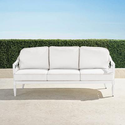 Avery Sofa with Cushions in White Aluminum - Standard, Gingko - Frontgate