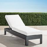 St. Kitts Chaise Lounge with Cushions in Matte Black Aluminum - Sailcloth Sailor, Standard - Frontgate