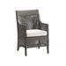 Graham Dining Chair Replacement Cushions - Rain Resort Stripe Dove, Dining Arm Chair, Individual Cushion - Frontgate