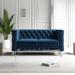 Willa Arlo™ Interiors Virgil 61" Velvet Tuxedo Arm Loveseat Velvet in Blue | 30 H x 61 W x 34 D in | Wayfair EF7D8DA98F1B47D39EE7151CDB6E102A