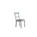 Red Barrel Studio® Ladder Back Side Chair in Pearl White Faux Leather/Wood/Upholstered in Brown/White | 41 H x 21.7 W x 17 D in | Wayfair