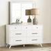 AllModern Williams 7-Drawer Dresser Wood in White/Black | 36.5 H x 56 W x 19 D in | Wayfair A19A43DD282C474EB0D6B91BA532ED10