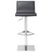 AllModern Harriette Adjustable Height Swivel Bar Stool Upholstered/Leather/Metal/Faux leather in Gray | 16.5 W x 17.8 D in | Wayfair