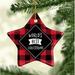 The Holiday Aisle® Star Equestrian Holiday Shaped Ornament Ceramic/Porcelain in Black/Red | 3.1 H x 3.1 W x 3.1 D in | Wayfair