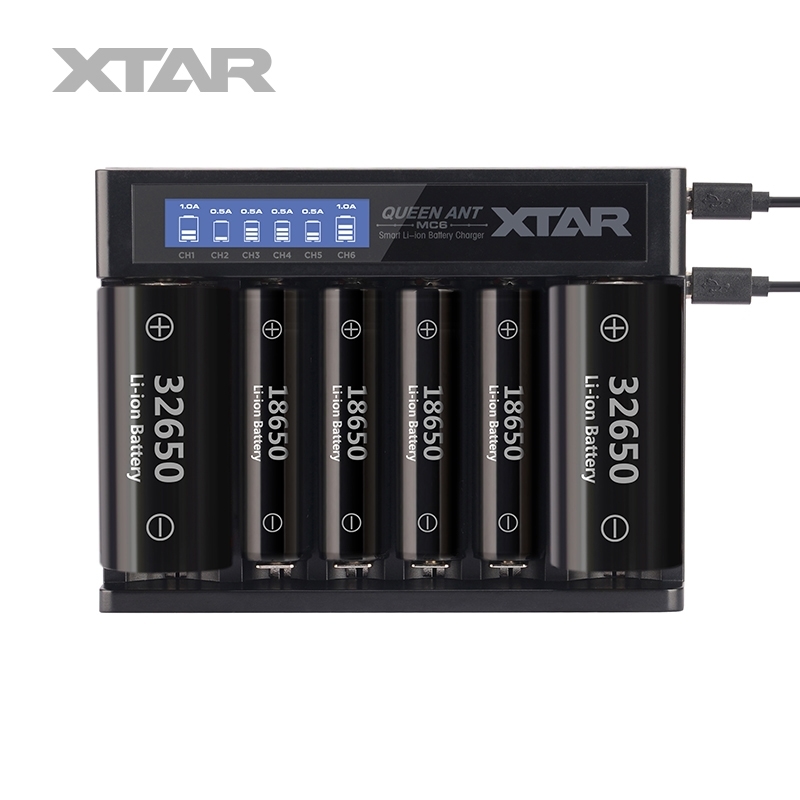 Xtar Charger MC6 für 6 Akkus 18650 Li-Ion + inkl. 2 USB Kabeln - 1er Pack Image