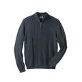 Men's Big & Tall Liberty Blues™ Shoreman's Quarter Zip Cable Knit Sweater by Liberty Blues in Heather Navy (Size XL)