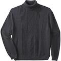 Men's Big & Tall Liberty Blues™ Shoreman's Cable Knit Turtleneck Sweater by Liberty Blues in Heather Navy (Size 3XL)