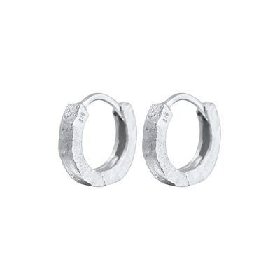 Elli Creolen Struktur Organic Basic Klein 925 Silber silberfarben Damen Image