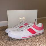 Coach Shoes | Coach Cady Canvas White Red Pink Tennis Sneaker | Color: Pink/White | Size: 9.5