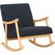 CLP - Chaise a bascule Morelia en tissu avec pieds nature Noir