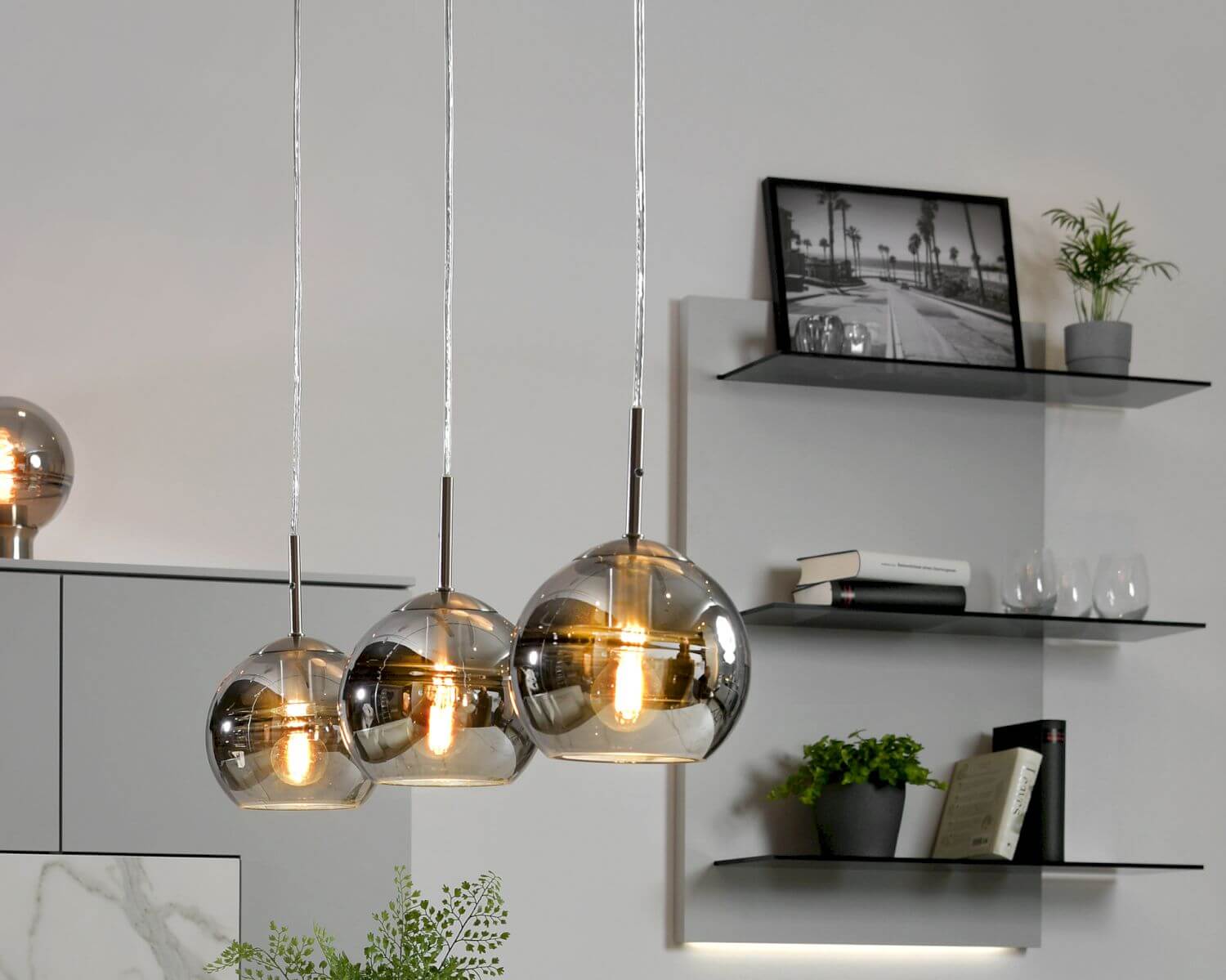 Villeroy&Boch »Tokio« Pendelleuchte smoke 120 cm / metall satin, glas smoke Image