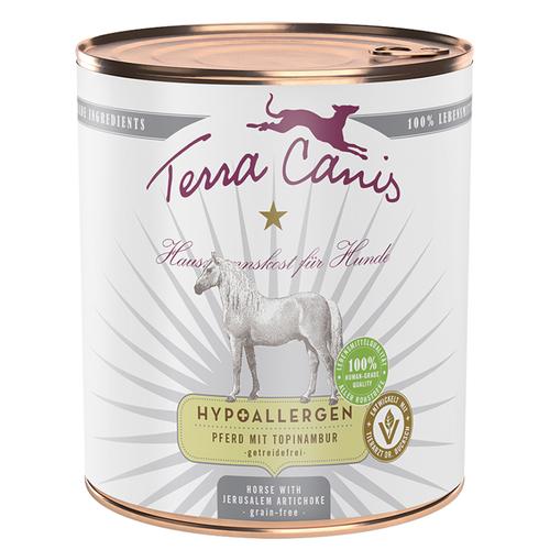 6 x 800 g Terra Canis Hypoallergen Pferd mit Topinambur Nassfutter Hund