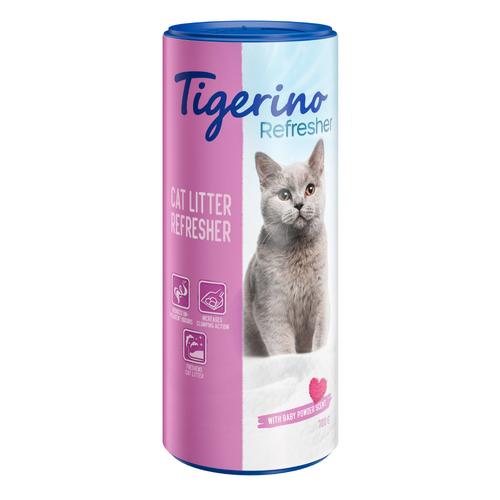 2x 700g Tigerino Refresher Naturton-Deodorant für Katzenstreu – 3 Duftvarianten Babypuder